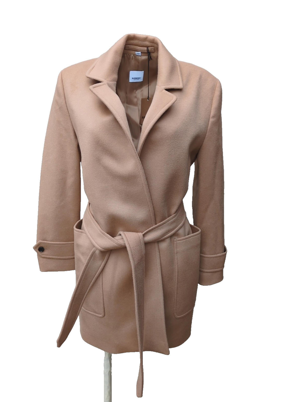 Burberry Wrap Coat UK 8 S Camel Wool & Cashmere Sherringham New Retail £1690
