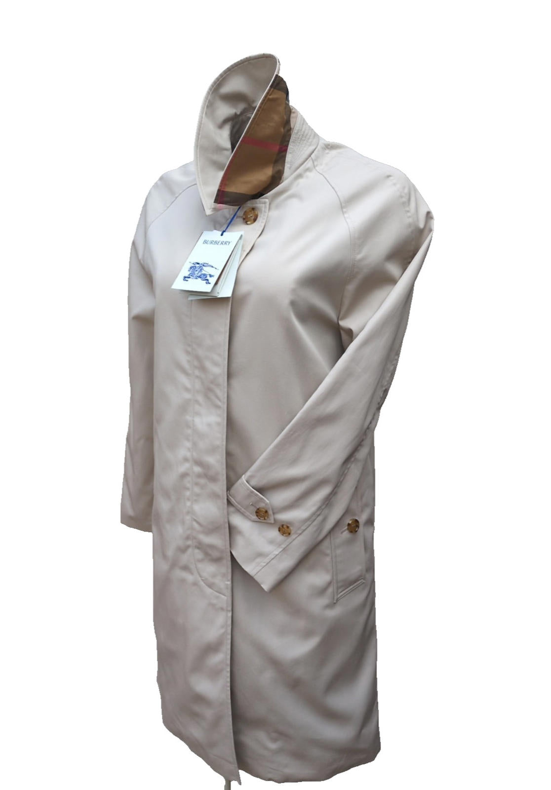 Burberry Car Coat UK 10 Clarebury Stone US 8 IT 42 Medium RRP £1490