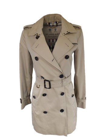 Burberry Trench Coat Kensington Honey UK 6 Mid Length US 4 IT 38