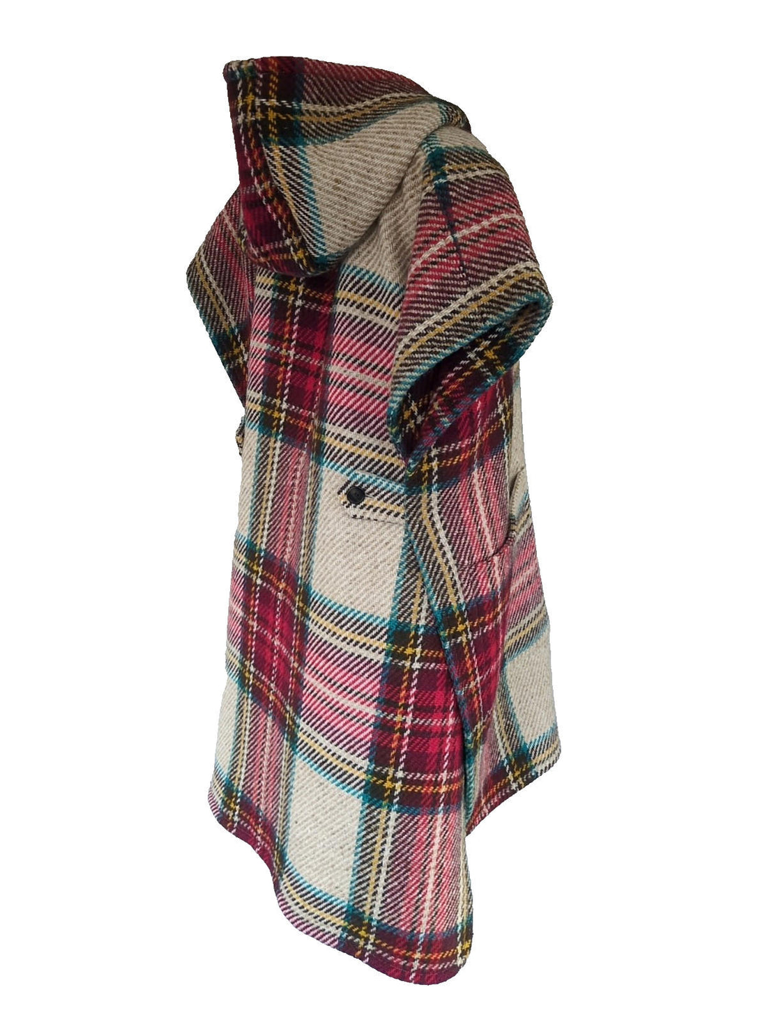 Burberry Cape Coat 100% Wool Check Heavy Substantial M/ L Tunic