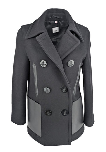 Burberry Coat UK 8 Military USA 6 IT 38 Mossley Wool Pea Overcoat Jacket