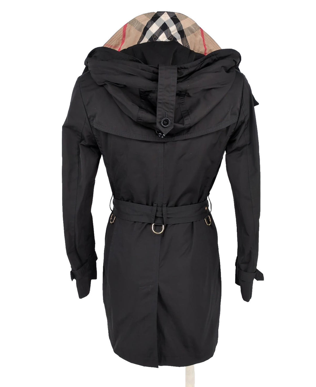 Burberry Coat 6 UK Black Rain Jacket Trench M US 4 Churchdale Hooded