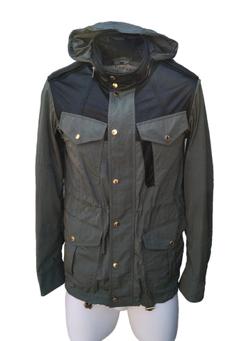 Burberry Jacket S Small IT 48 UK 38" Chest Italy Leather Shoulders Hooded Rain