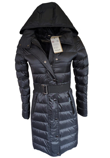 Burberry Puffer Coat XXS UK 2 USA 0 Jacket Black Down Hooded Abbeydale