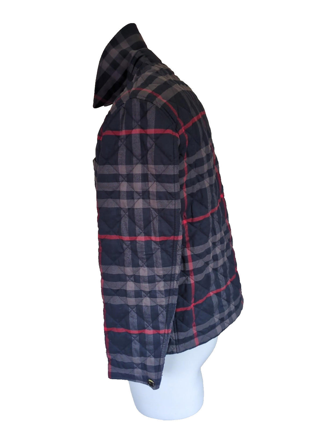 Burberry Jacket L Forres Diamond Quilted Navy IP Check New Large