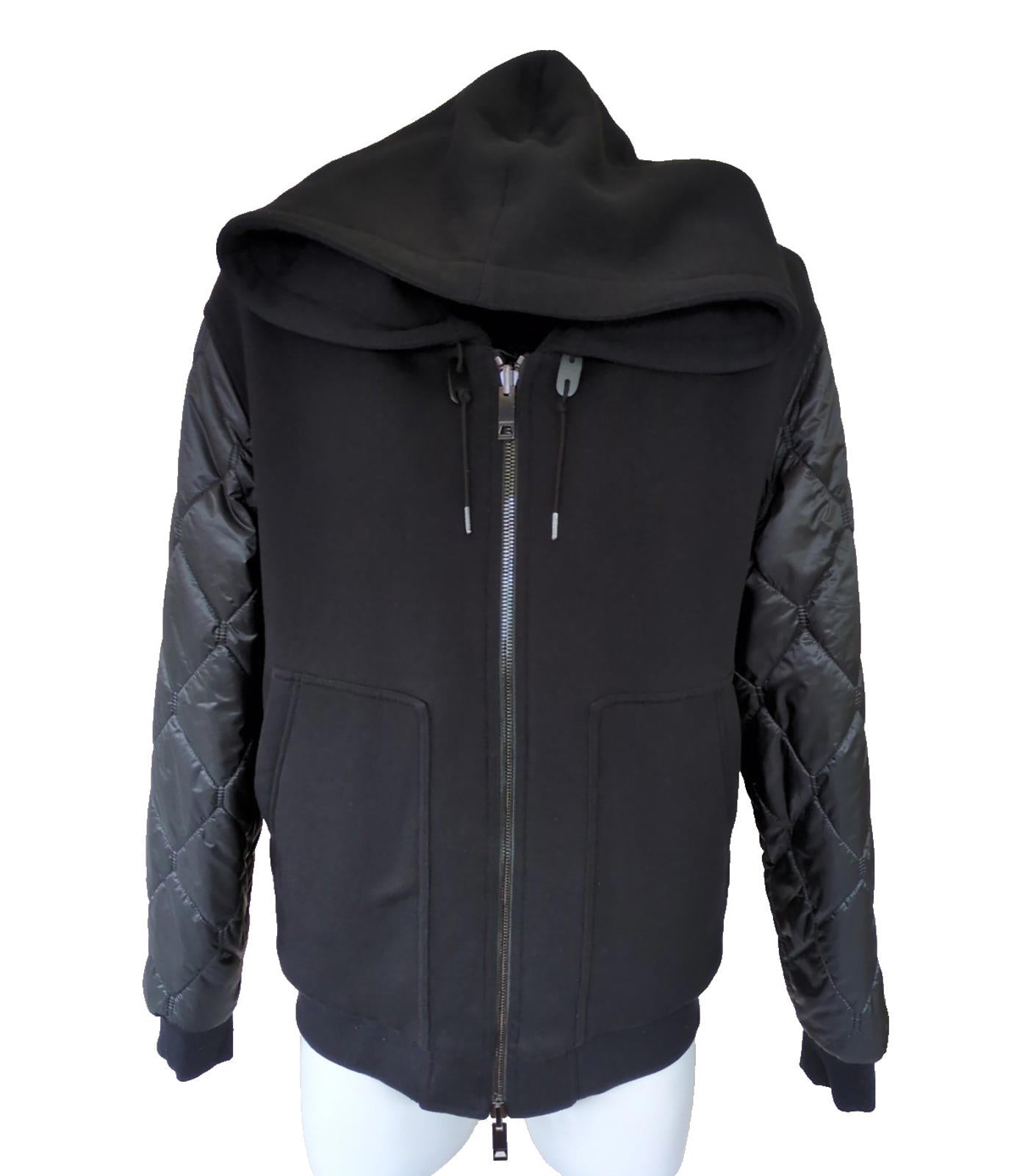 Burberry Quilted Reversible Jacket XXXL Coat Black Logo Hooded